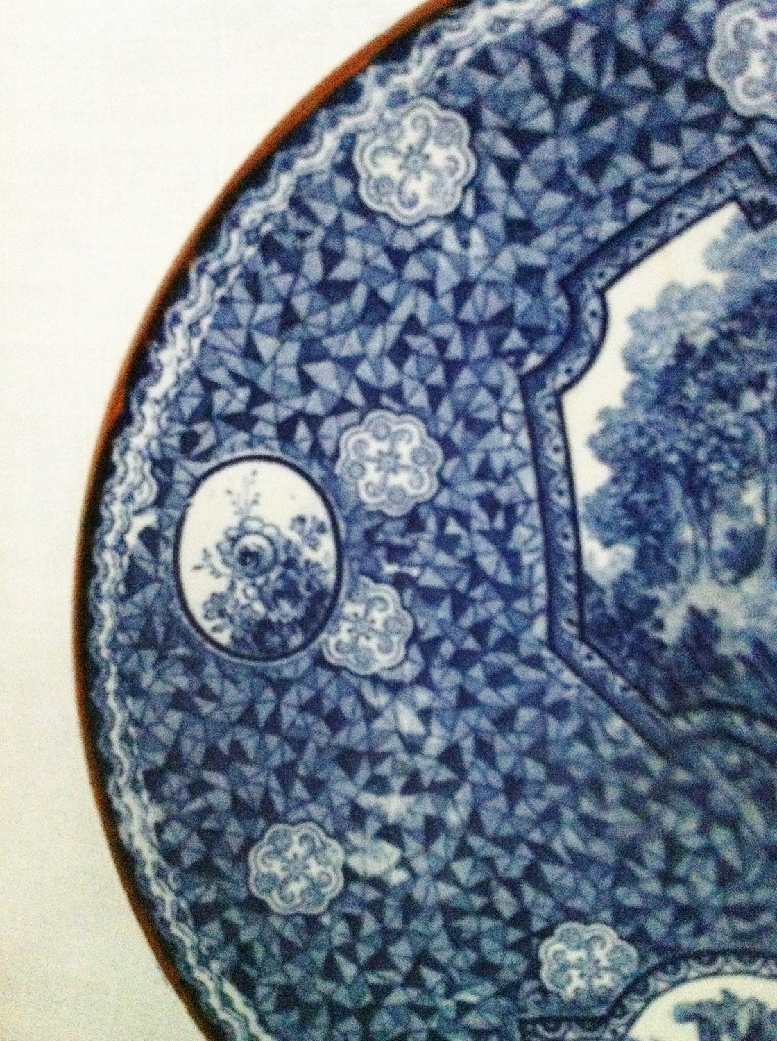 Vintage Flow Blue Plate ironstone wall hanging decor