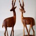 What a Sweet Pair of Mid Century Bookends... Handcarved Gazelles, Antelope, Deer