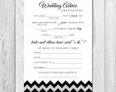Wedding Advice Mad Lib - Chevron Stripe - Customizable - Printable Il_170x135