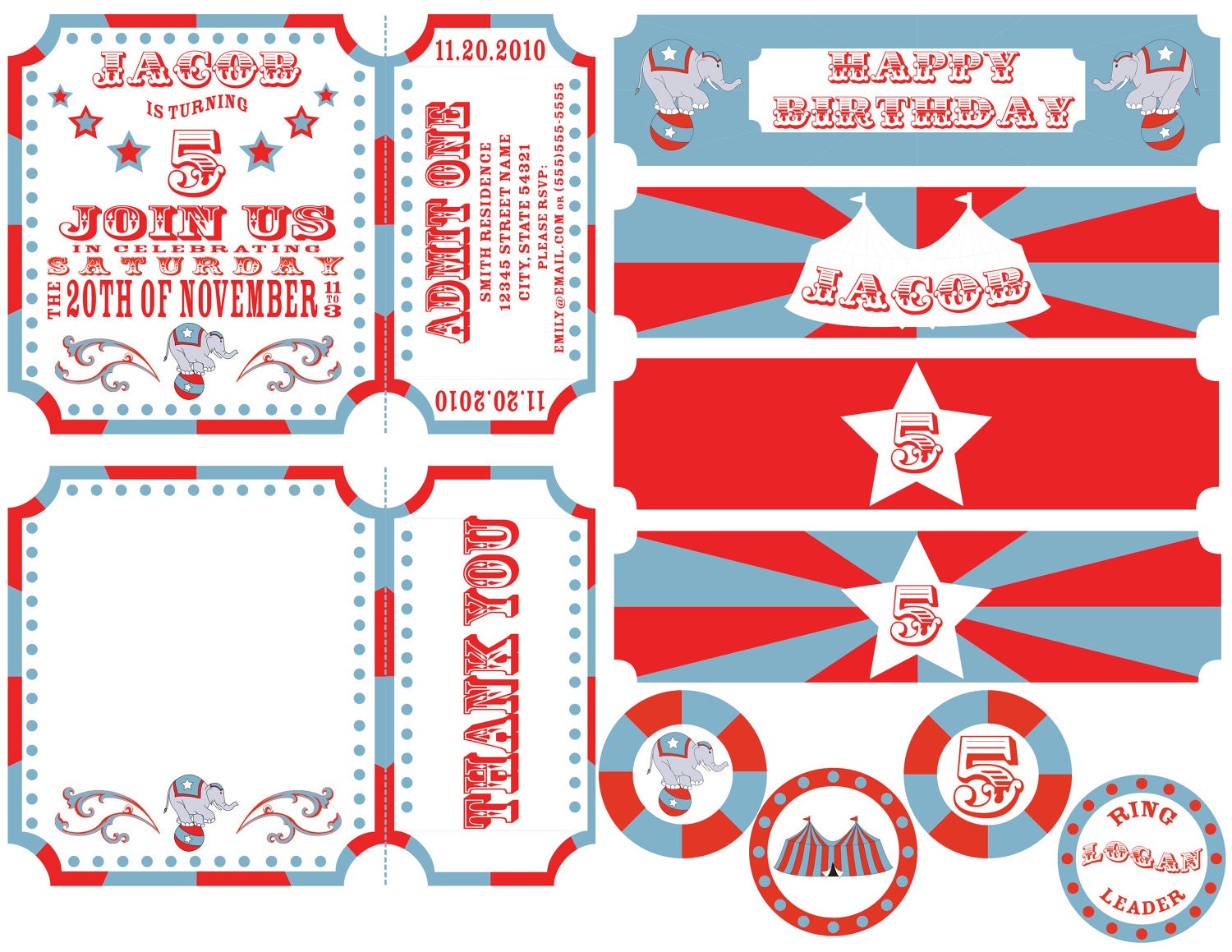 Circus Party Pack - DIY - Printable Il_570xn