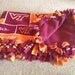 Virginia Tech Hokies Tie Blanket - College No Sew - Fleece VT for ANY one - Great Gift - Adult Size - Baby Shower - Large or Small