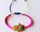 Rainbow Hamsa hand bracelet