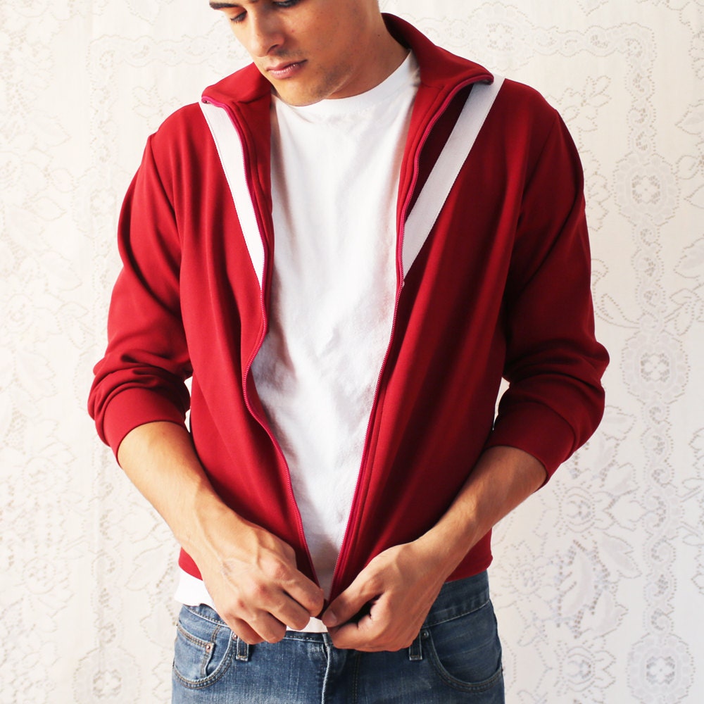 vintage brick red adult unisex alabama track jacket // S
