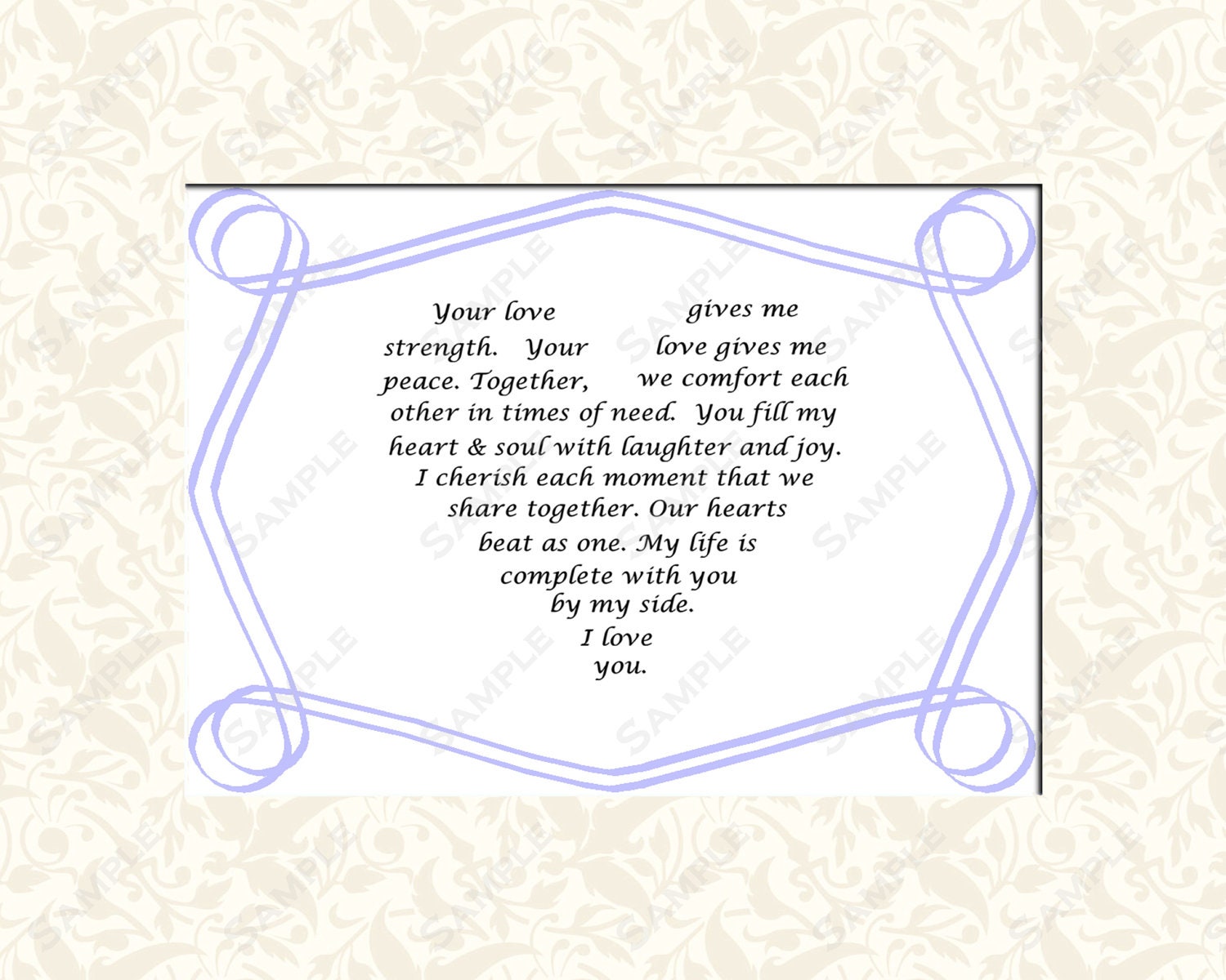 Wedding Poems Of Love Love poem wedding gift from