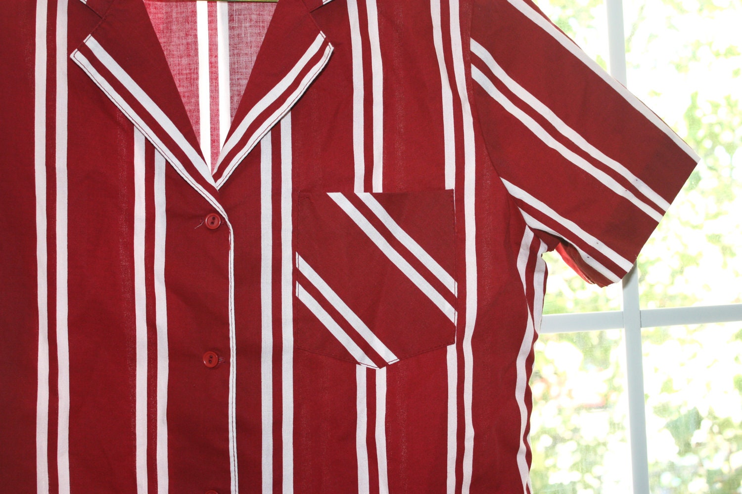 Vintage Button Up Candy Stripe