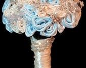 Ice Blue & Ivory Snowflake Brooch Bouquet