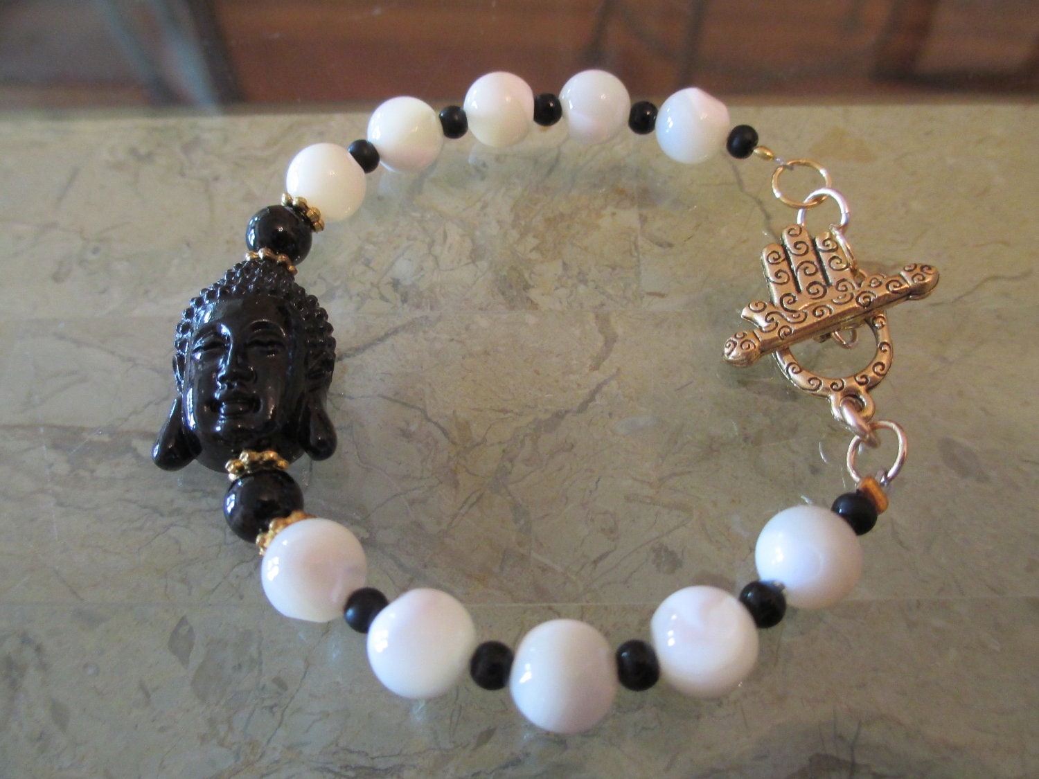 Buddha Bracelet with Mother of Pearl Beads