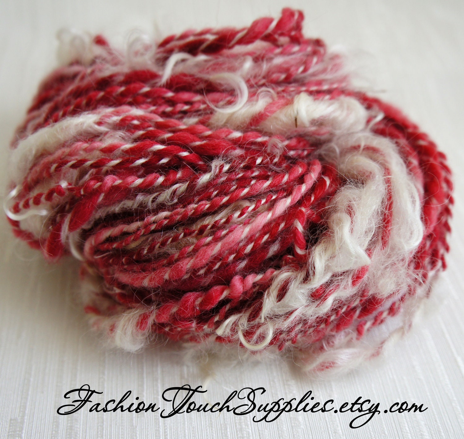 Handspun Yarn, Santa Merino Art Yarn, Thick and Thin Yarn, knitting supplies crochet supplies, thick n thin