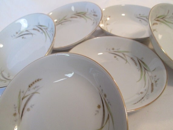 Vintage Golden Harvest Fine China of Japan Coupe Soup Bowl- Set of 6