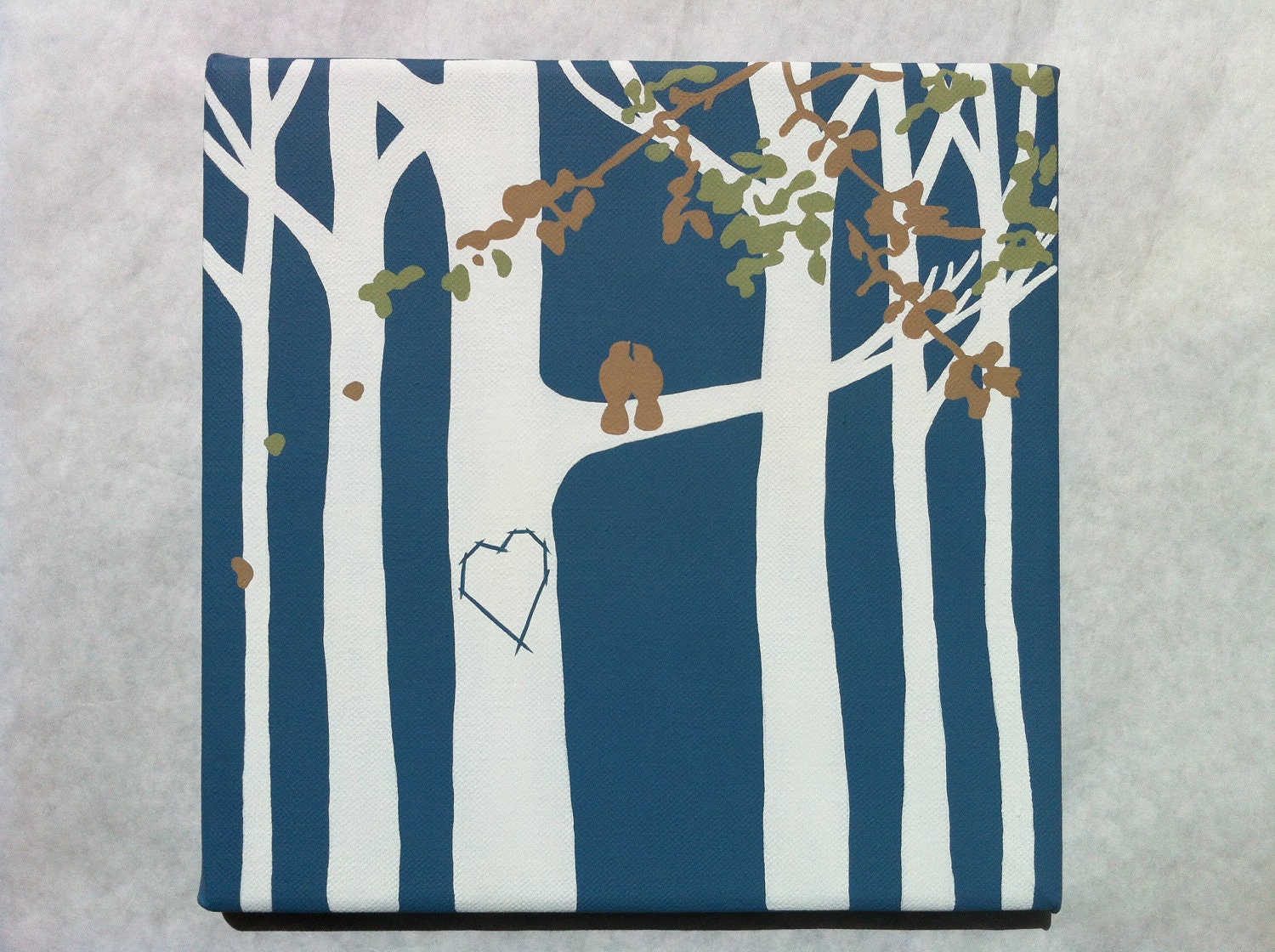 Love birds on canvas
