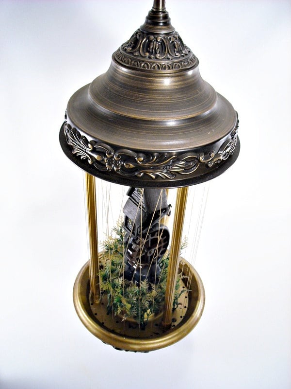 Vintage Rain Oil Motion Swag Lamp Grist Mill by silverbranchhome