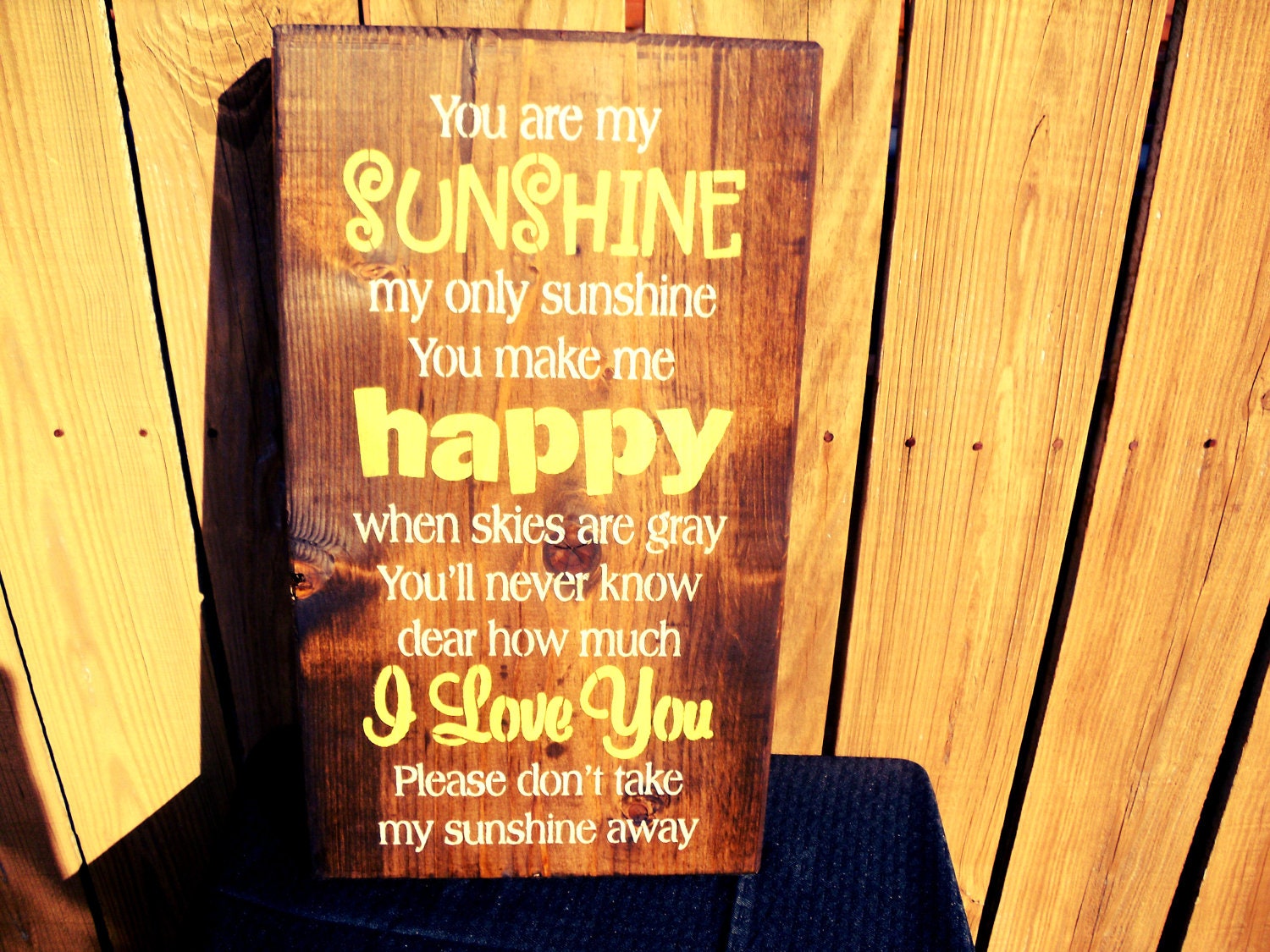wooden sign, wall decor, you are my sunshine, subway art, wall hanging