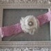 Cream Shabby Chic Rosette Headband..Newborn Headband..Baby Girl Headband..Headband..Infant Headband..Baby Headband..Rosette Flower Headband