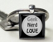 Geek, Nerd, Love, Peace, Geekery, Humor, Handmade Jewelry, Keychain, Gift for Guys, Sayings, Quotes, Electronics, Nerd,Under 15, USA Made