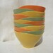 12 Retro Bowls...Green, Yellow, Coral
