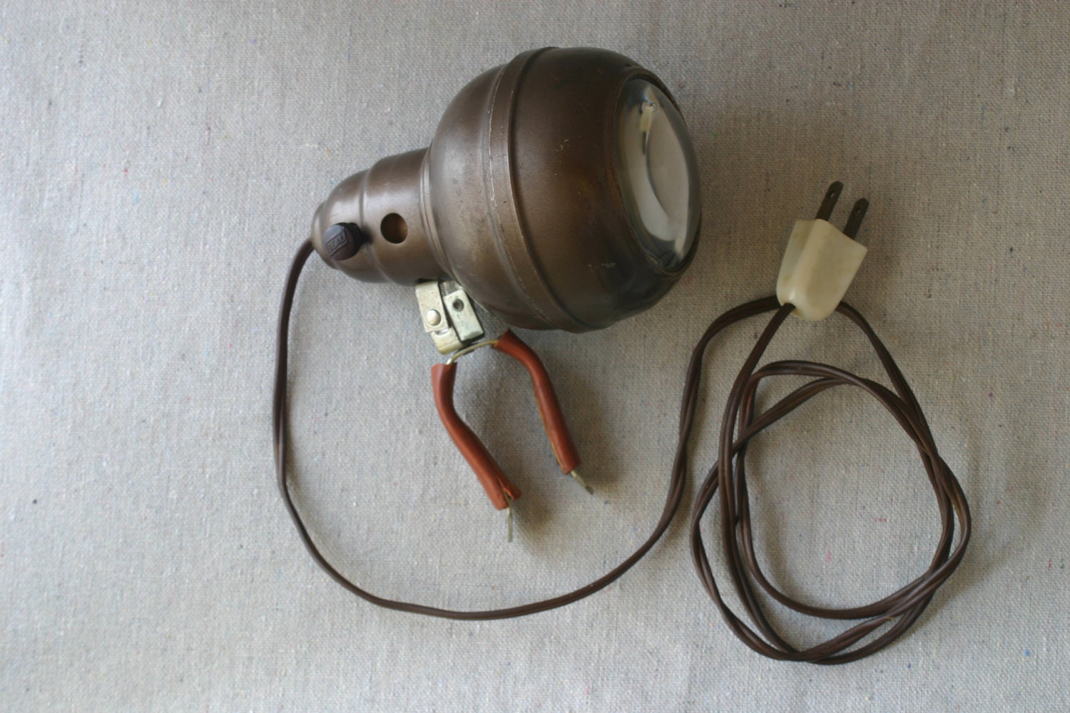 Brass Art Deco Industrial Clamp Spotlight Lamp