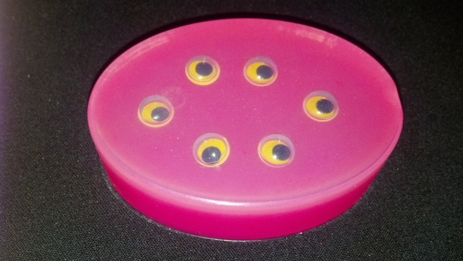 Hot Pink Googly Eye Soap in Rosehip Jasmine fragrance by Lavish Handcrafted