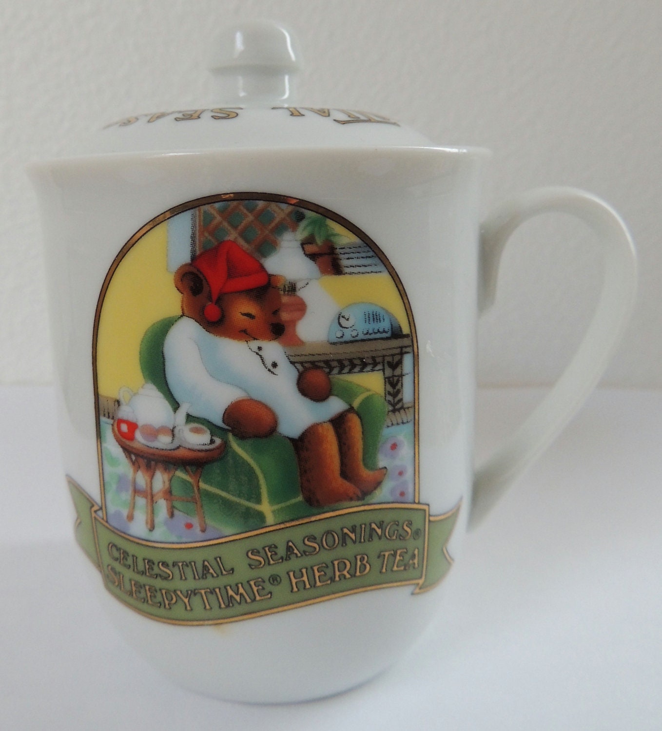 Celestial Seasonings Sleepytime Time Herb Tea Cup With Lid Perfect Sugar Jar