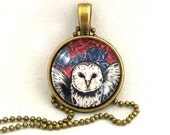 10% SALE Necklace Copper, Curlicue Owl Jewelry, Bird Pendant Necklaces Gift