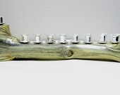 Wooden Menorah, with Sterling Silver pedestals OOAK