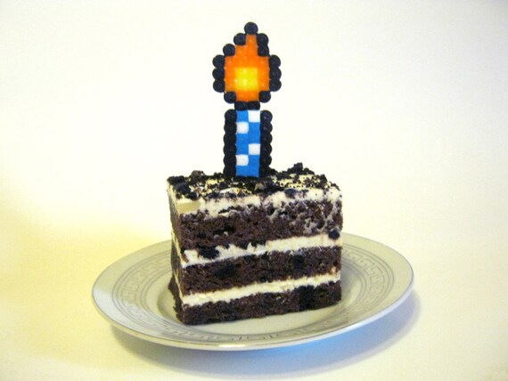 8-Bit Candle Cake Topper