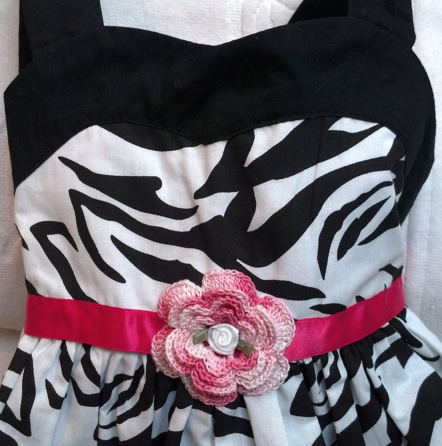 Girls Infant Toddler Zebra Dress Sundress - Handmade Irish Rose - Black and White - Size 2T,  Sizes12 & 24 months in Sparkle version only