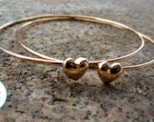 ON SALE-Thin Gold Heart Love Bangle Bracelet Best friend Friendship Dogeared Inspiration Minimalist Jewelry