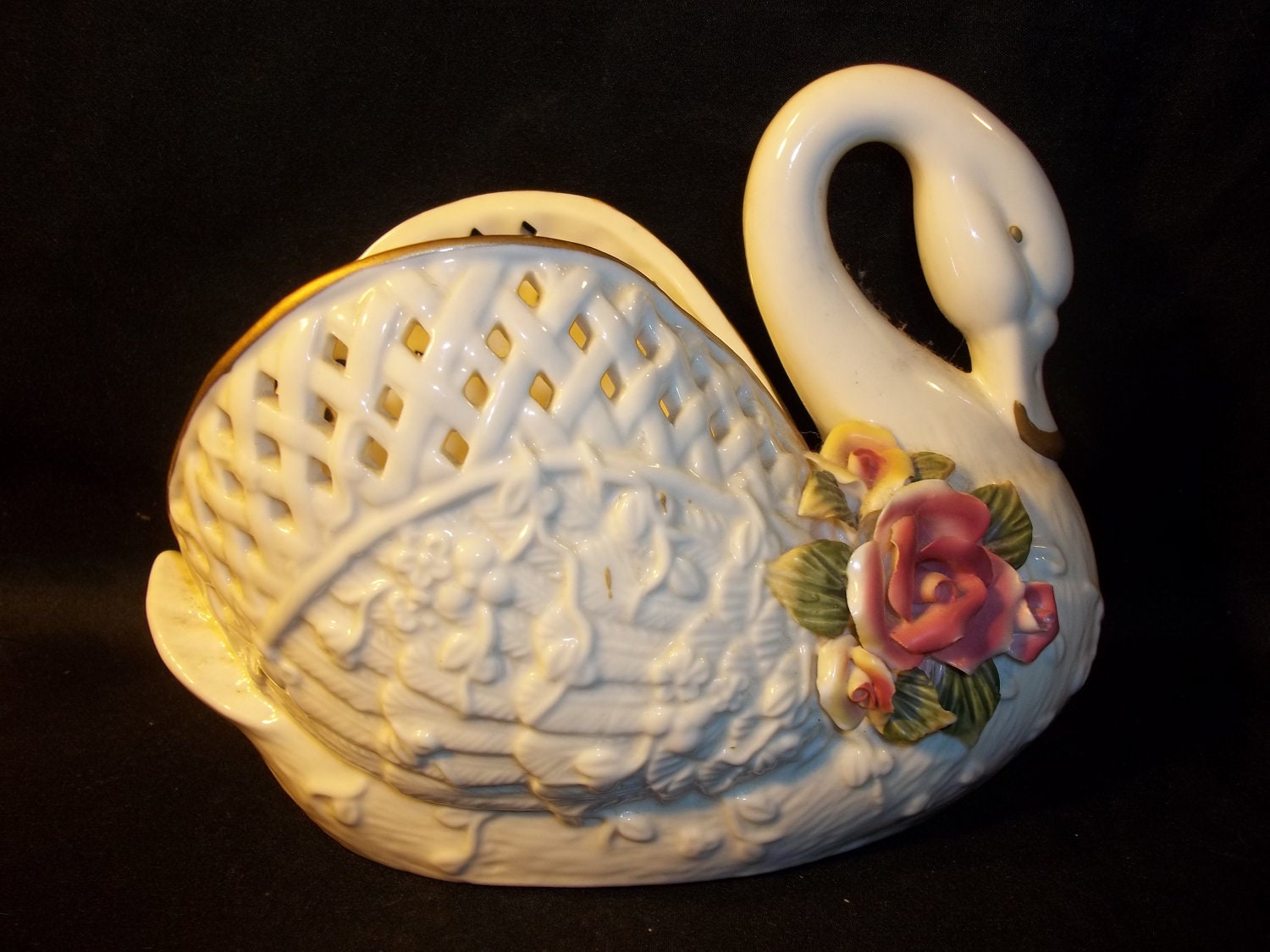 Vintage Large Ceramic Swan Planter Vase By Cherylfound On Etsy