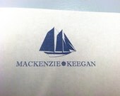 Nautical Sailboat Name or Monogram Note Pad - Preppy Personalized Notepad by AdorePrep (Set of 2)