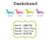 Stitched DACHSHUND Custom Notepad - Preppy Personalized Notepad by AdorePrep (Set of 2)