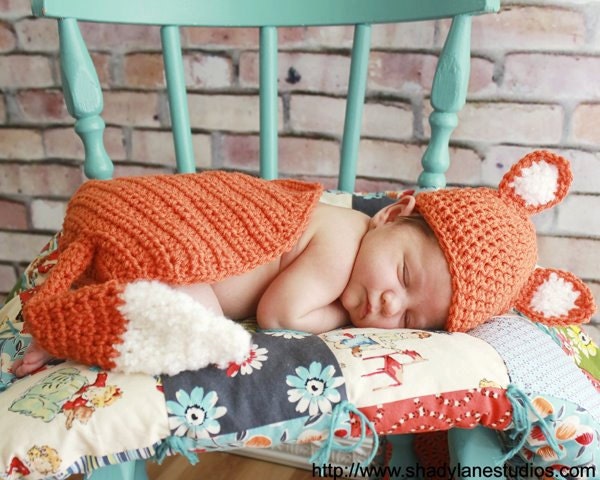 PATTERN Fox Photo Prop - Crochet Hat & Cape