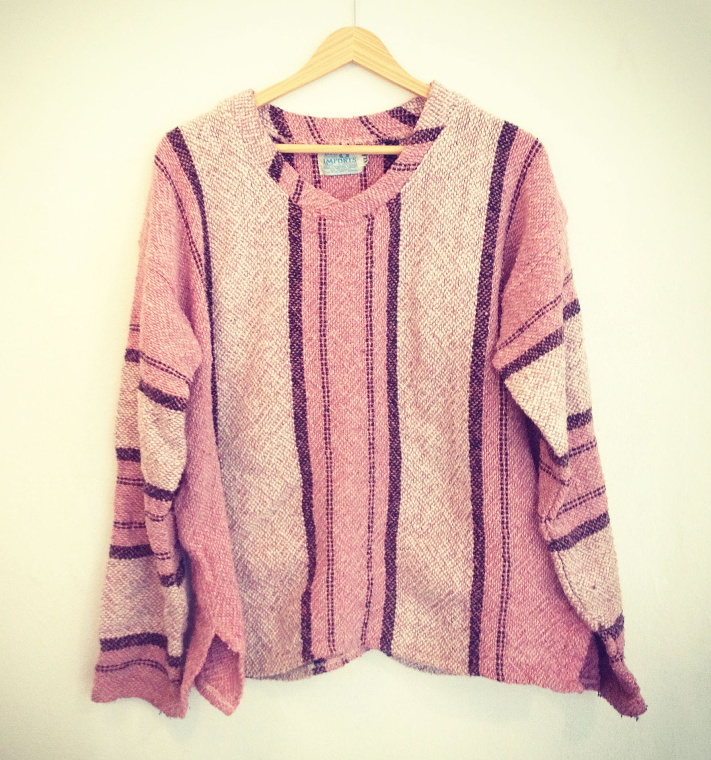 Items similar to Vintage Pink Baja Drug Rug Sweater on Etsy