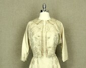 1960s Cream Silk Wedding Dress with Jacket