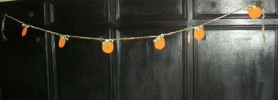Crocheted Fall Pumpkin Banner--