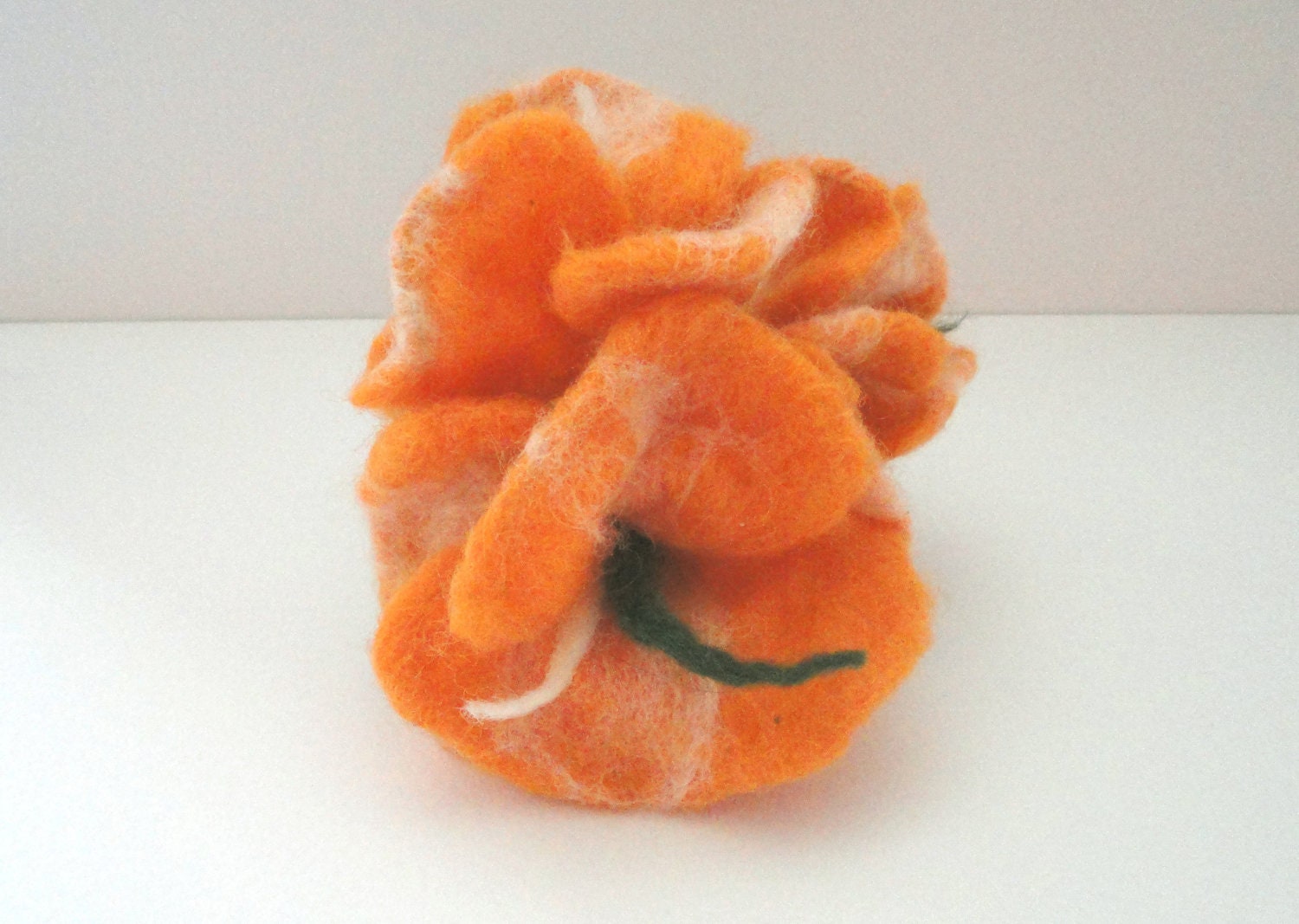 Wool Brooch, three orange flowers, handmade art, accessories Felt,SALE