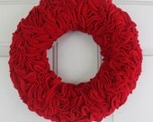 Red Felt Ruffle Wreath