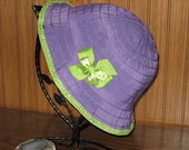 REDUCED - Lime Green Hat - Little Girl Hat - Sweet  - Purple Girls Hats - Girls Hats - Hats For Girls - Toddlers Hats - Young Girls Hats