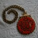 Vintage Goldtone Enameled Asian Inspired Necklace Signed ART