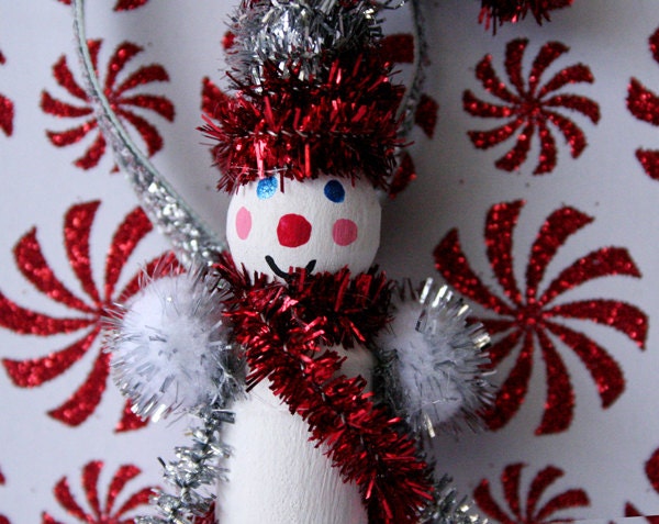 Christmas Ornament Candy Cane Man, Holiday decoration, Holiday Decor
