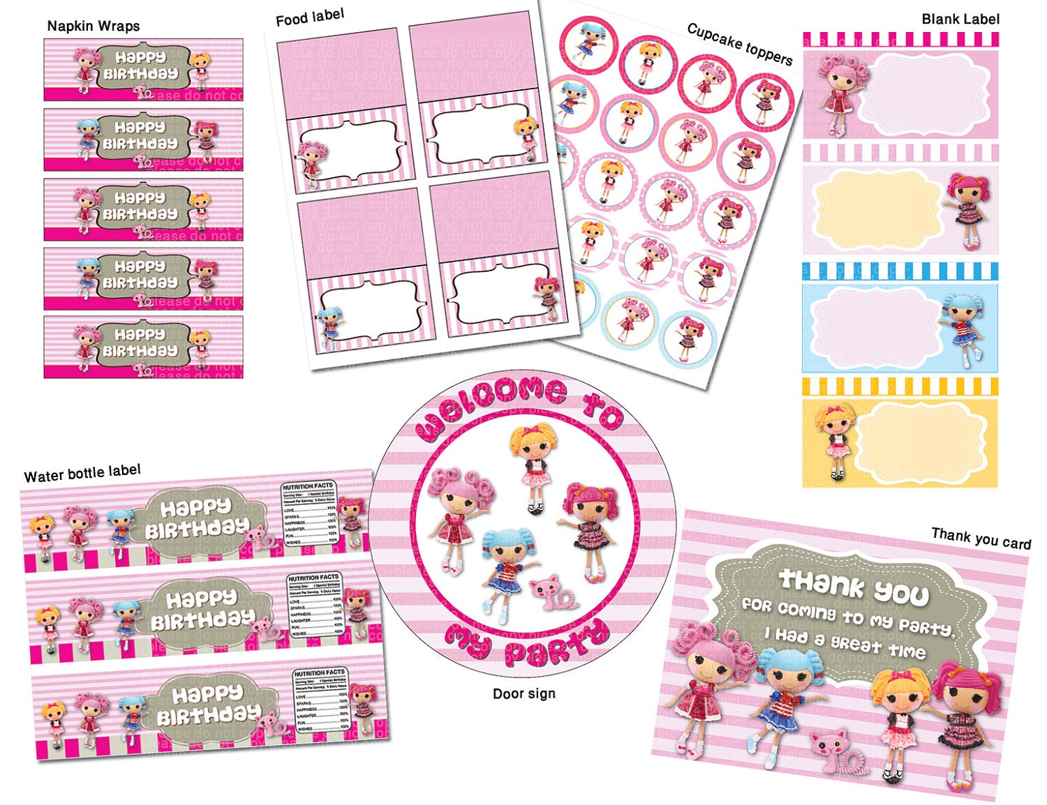 Lalaloopsy Birthday Cake on Lalaloopsy Birthday Party Package   Printable Set  Non Personalized