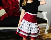 Holiday Inspired Chevron Print and Ruby Childs Dress Up Full Apron Style Skirt