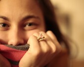 Guitar String Engagement or Cocktail RING Gold or Silver - Great Proposal Idea Costume Party - Original Unique Jewelry - Jewel Colored Stone