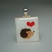 Porcupine with Heart Scrabble Game Tile Pendant: Necklace Charm, Wood Tile Jewelry, necklace chain sold separately