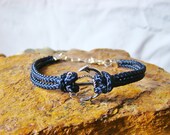 Nautical Navy Blue Rope Anchor Bracelet