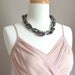 Big Aluminum Chain Link Necklace- Gun Metal
