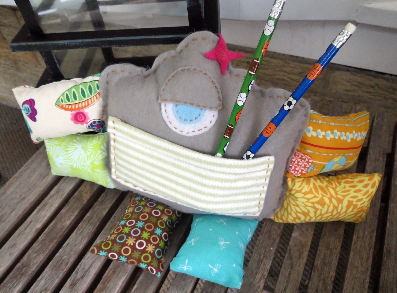 CUSTOM Stuffed Toy Monster Pillow Doll Pacifier holder, binky holder, tooth fairy pillow, girl toy, boy toy Marsden's Monster Doll "LUCY"