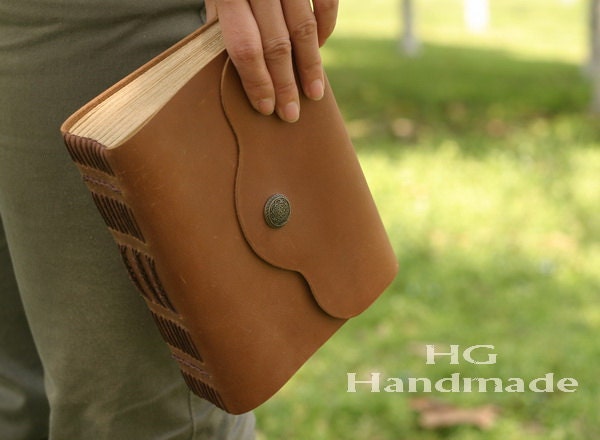 leather journal , blank paper notebook ,longstich handbound,unique gift