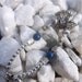 Lapis Lazuli, Freshwater Pearls and "Wine and Chese" charm bracelet