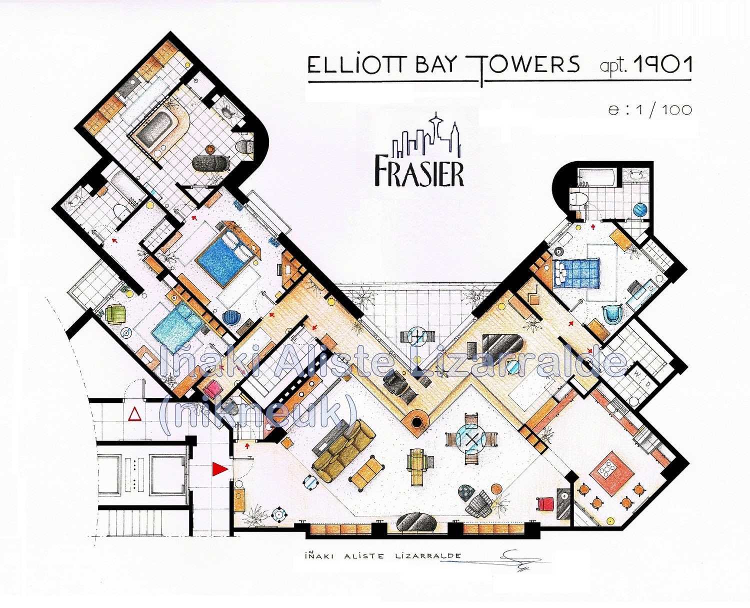 Frasier's Apartment Floorplan (Medium)