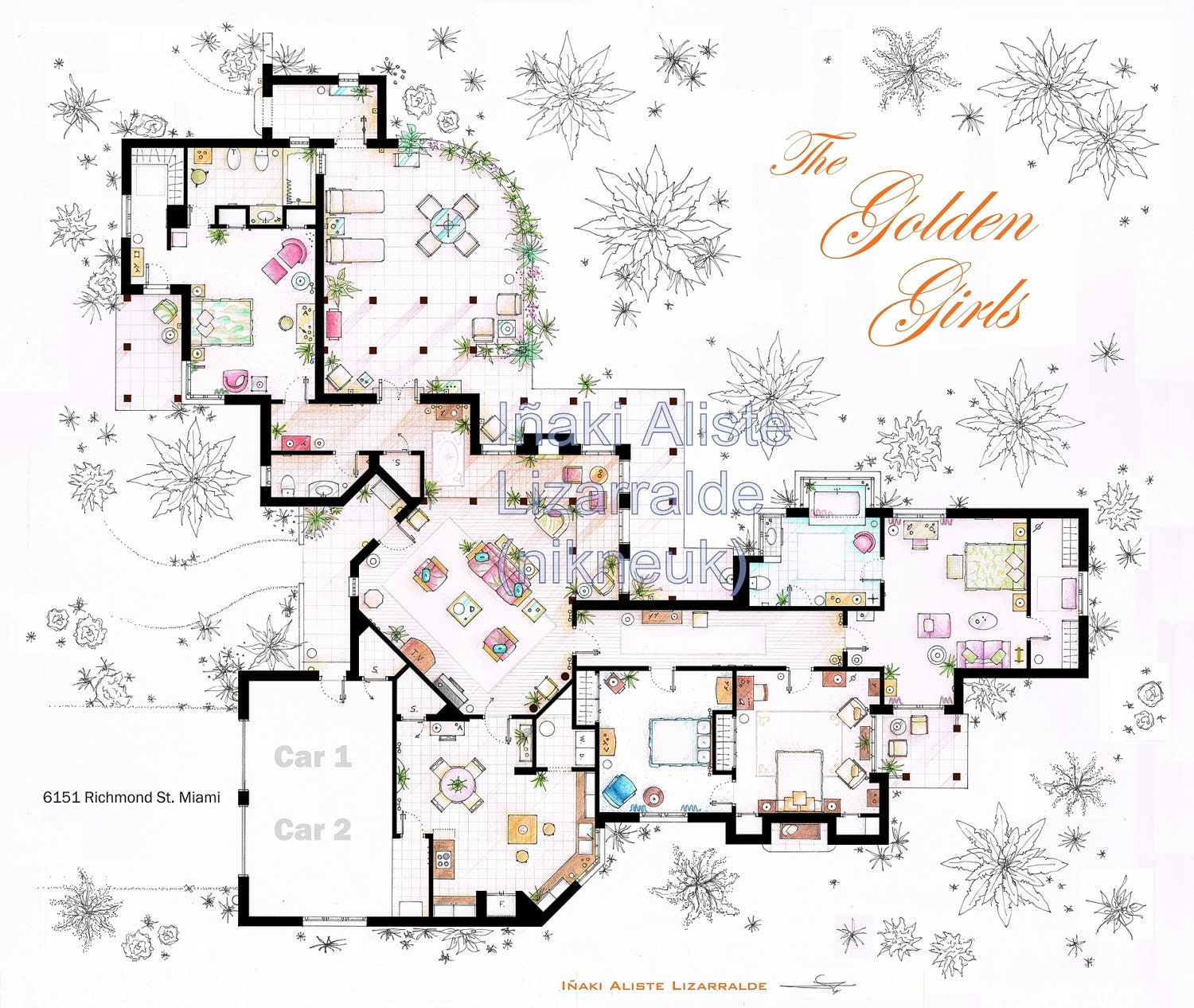 The Golden Girls house floorplan (BIG)
